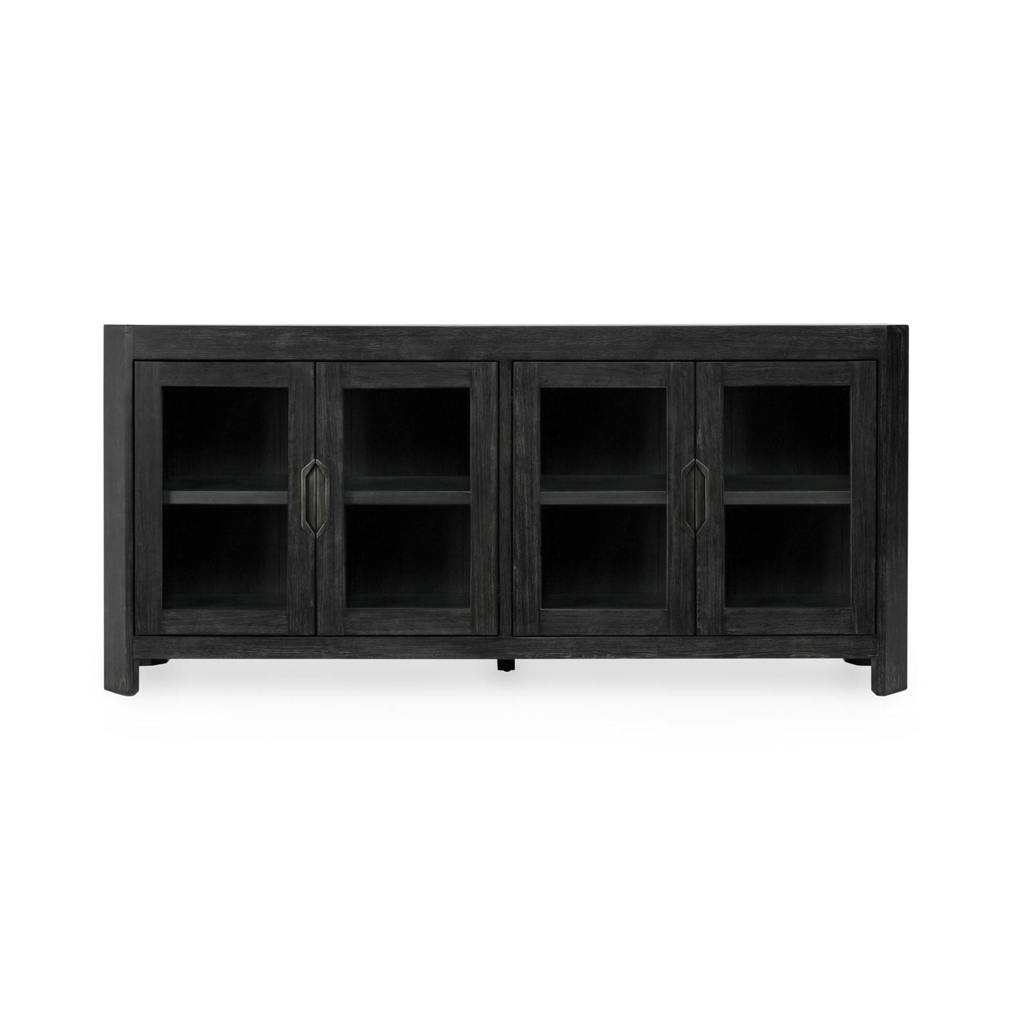 Macarthur - Reclaimed Oak 4 Door Cabinet - Aged Black