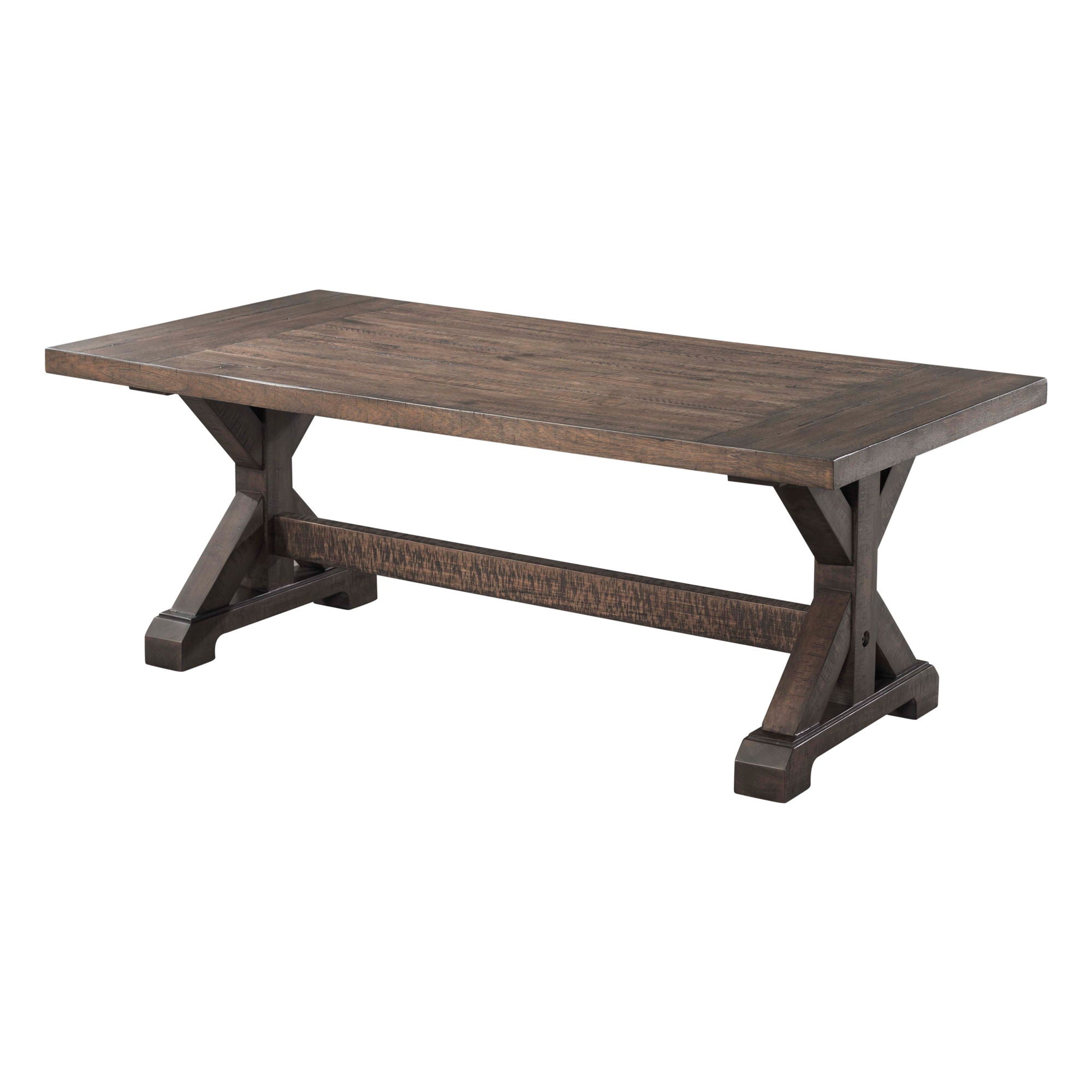 Finn - 3 Piece Accent Trestle Table Set (Coffee Table & Two End Tables) - Dark Walnut