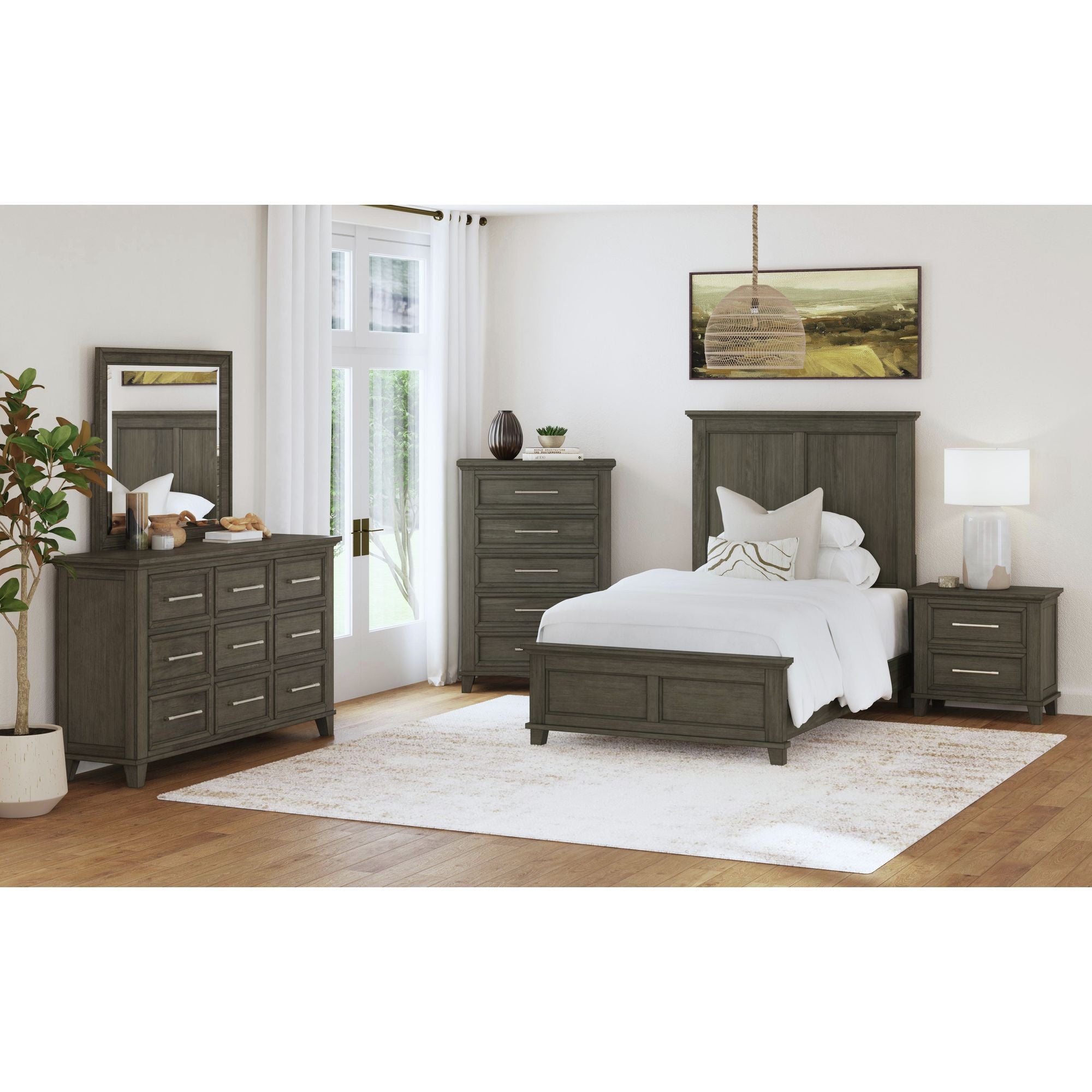 Canterbury - Twin Panel 3 Piece Bedroom Set - Gray