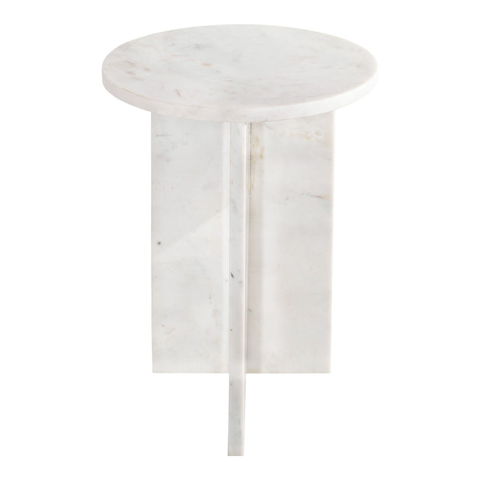 Grace - Marble Accent Table - White