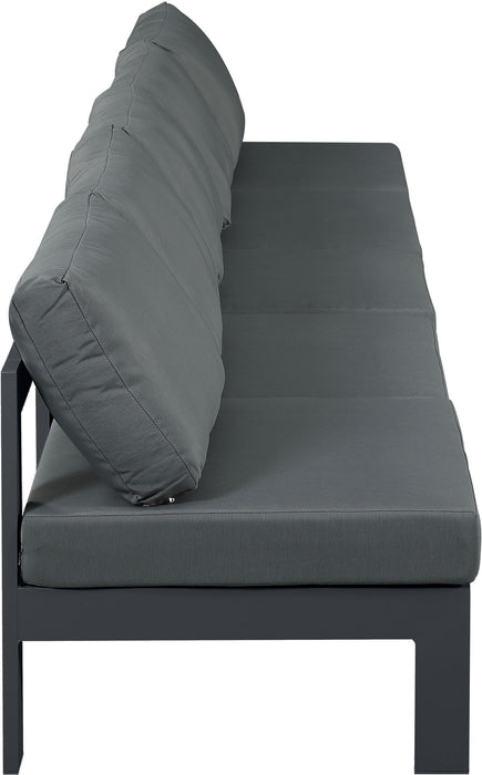 Nizuc - Outdoor Patio 5 Seat Modular Armless Sofa With Gray Frame