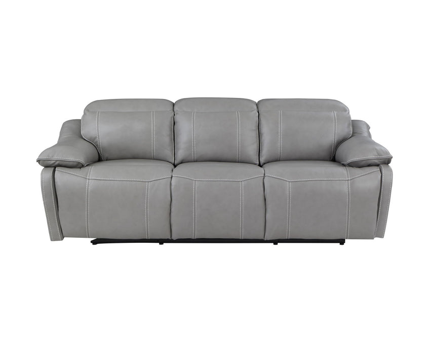 Alpine - Leather Dual Power Sofa - Smoke