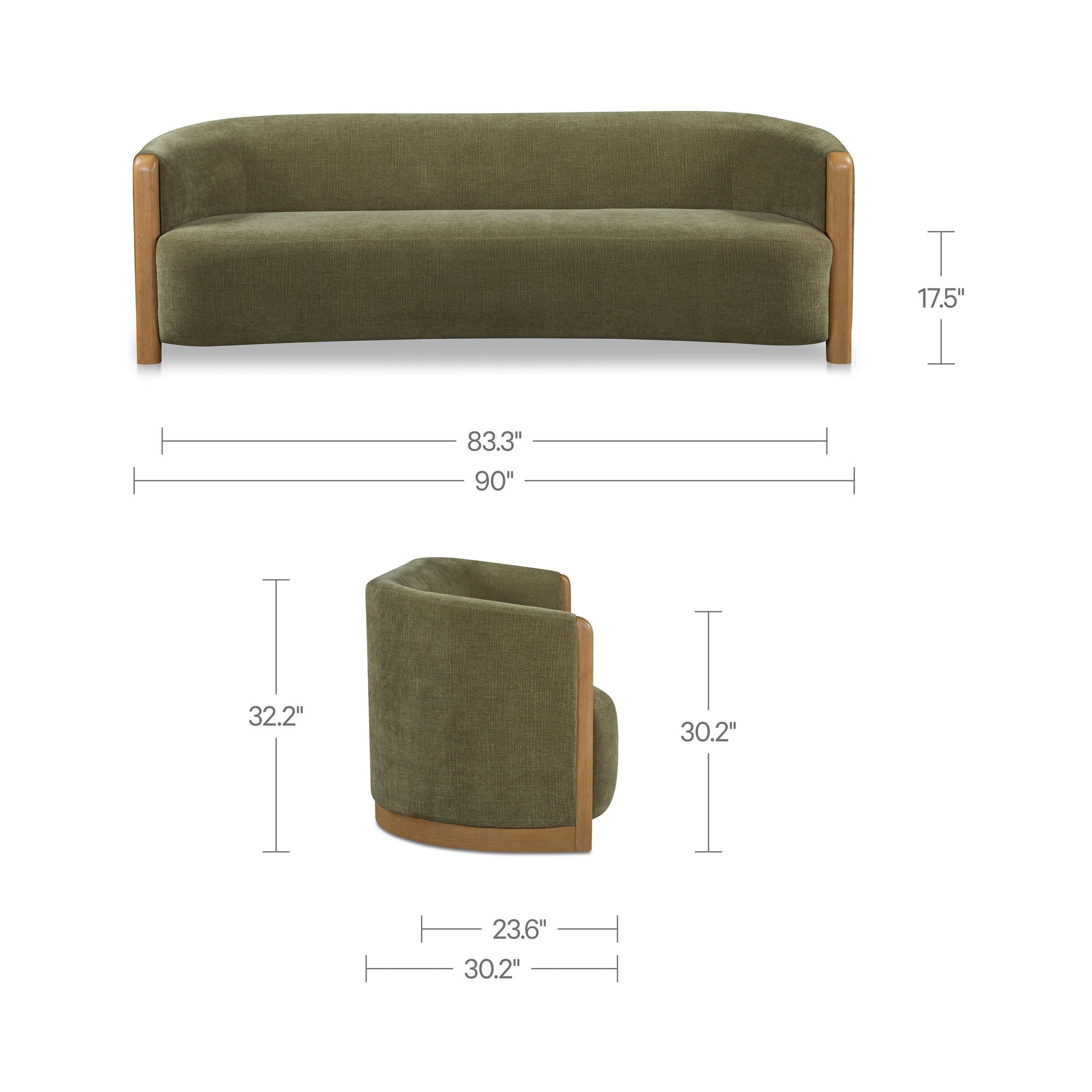 Anya - Sofa - Olive Green