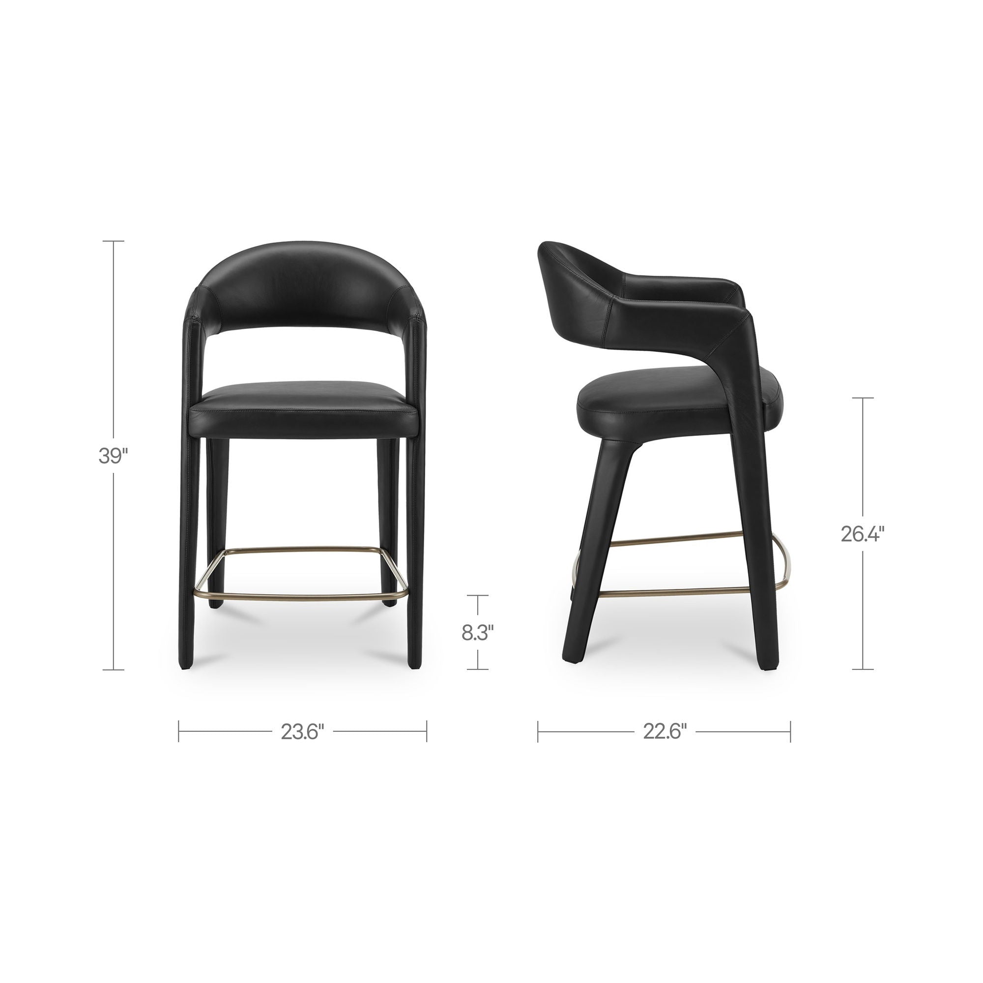 Martens - Counter Stool Leather - Black