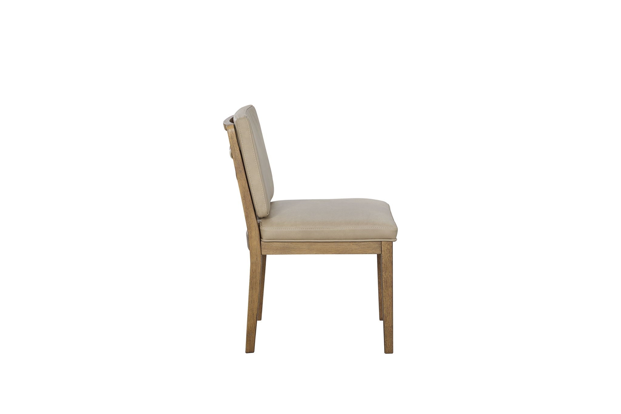 Elure - Leather Soft Back Chair (Set of 2) - Latte