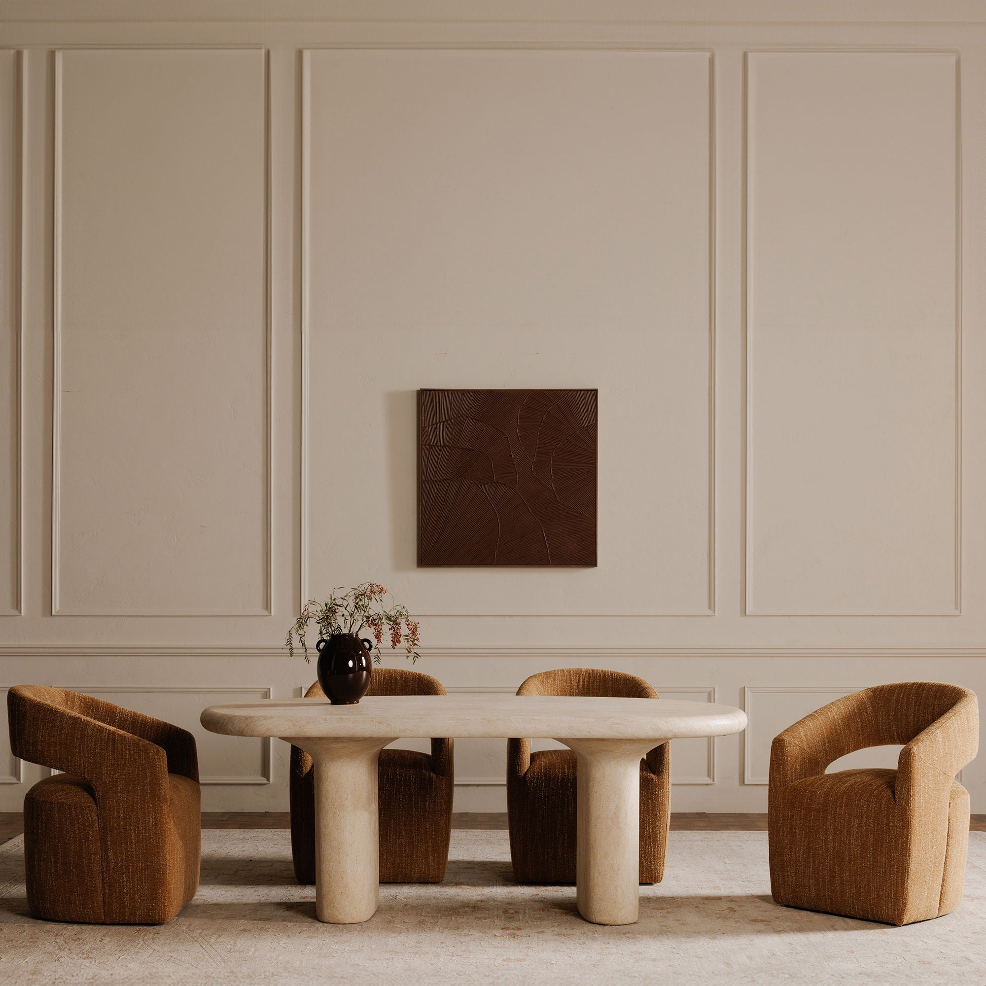 Barrow - Rolling Dining Chair - Amber Glow