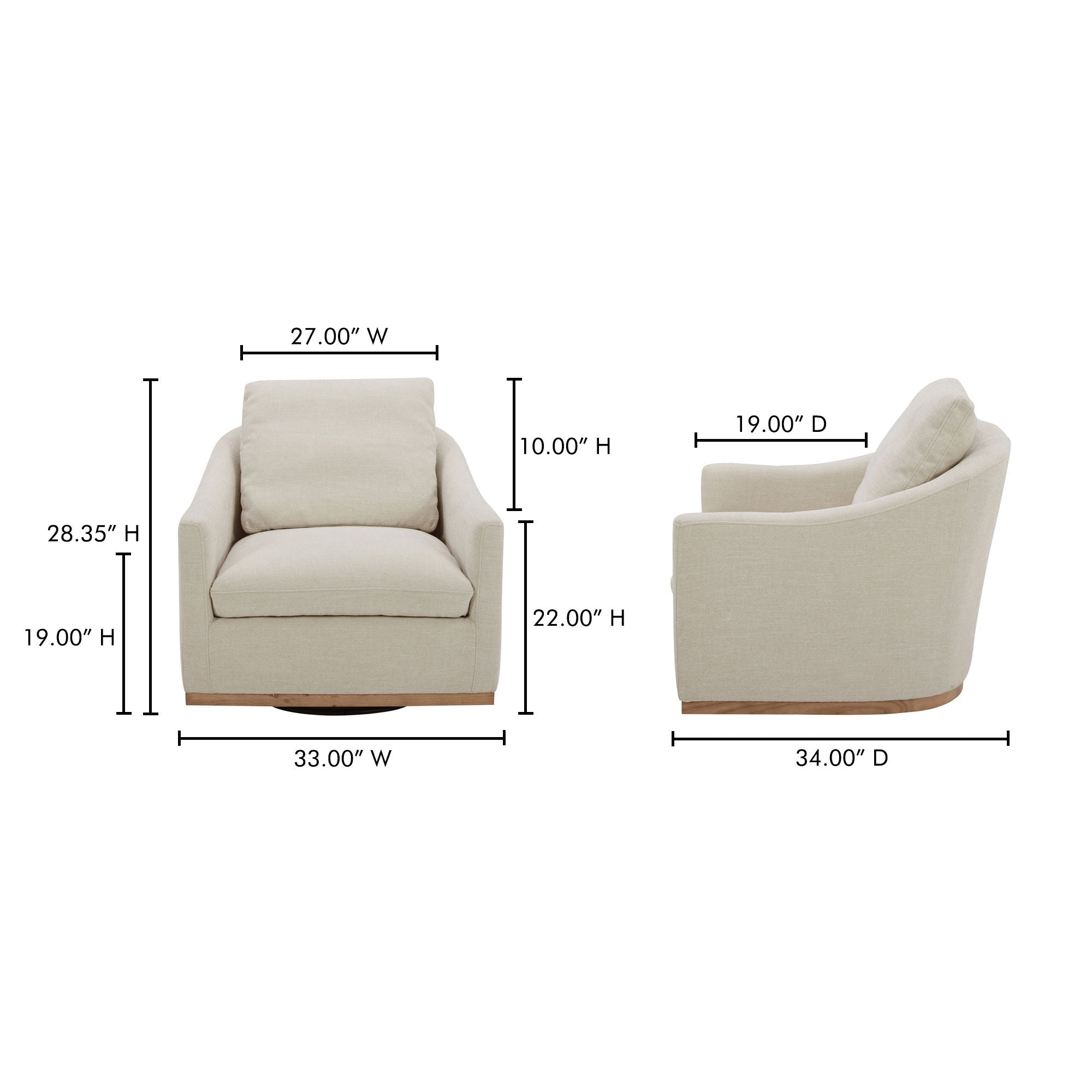 Linden - Swivel Chair - Soft Beige