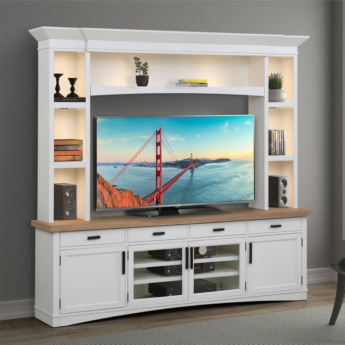 Americana Modern - TV Console with Hutch and LED Lights