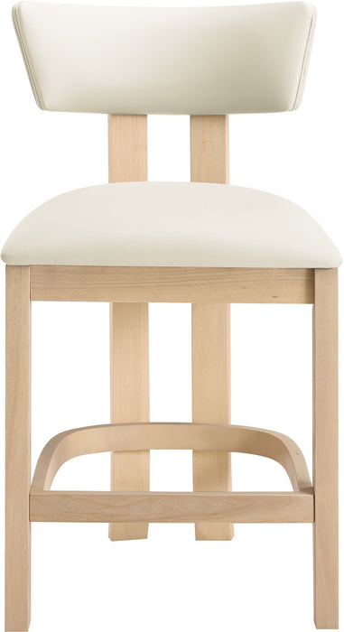 Lavrin - Vegan Leather Counter Stool (Set of 2) - Natural Base