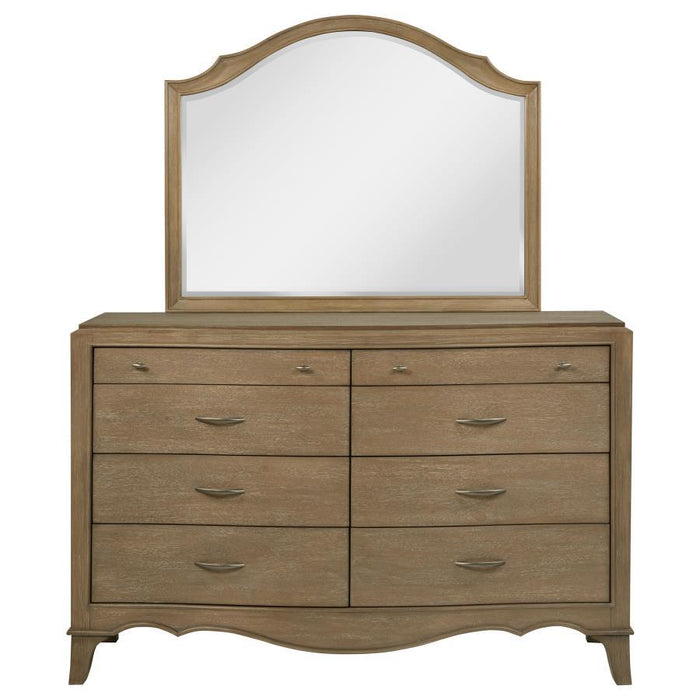 Trenton - 6-Drawer Bedroom Dresser With Mirror - Washed Mango