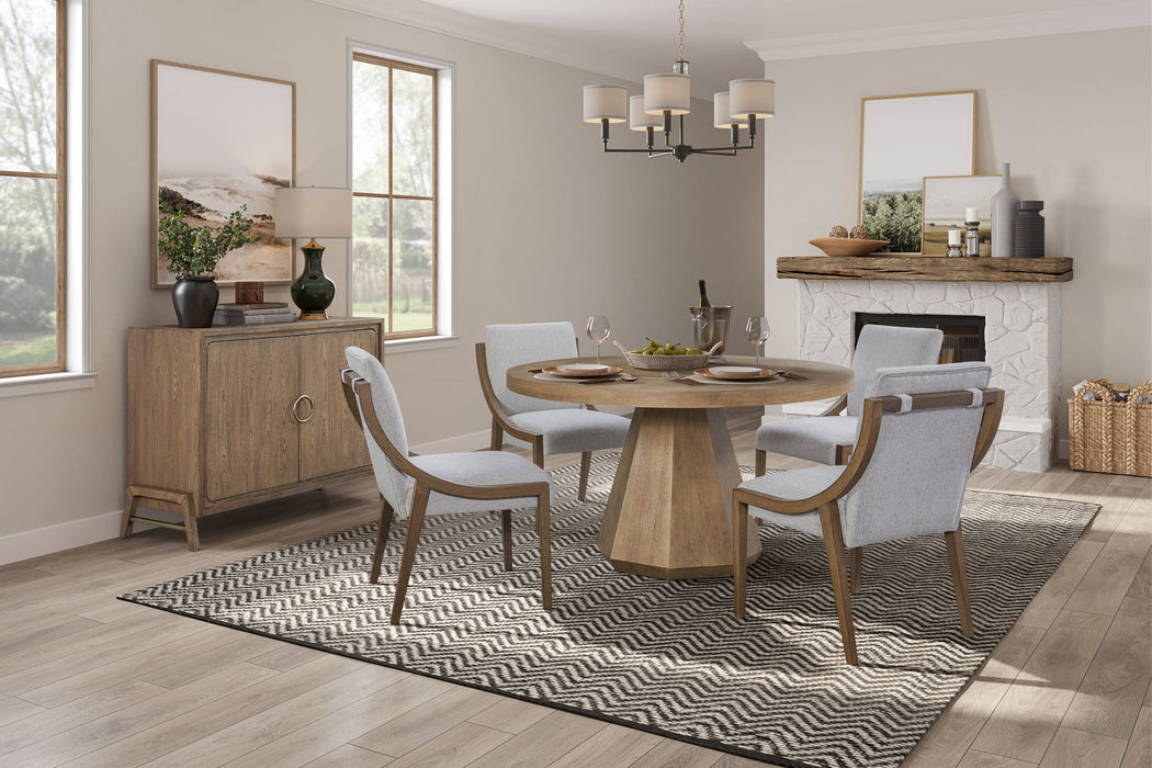 Elure - Round Dining Table With Lazy Susan - Latte