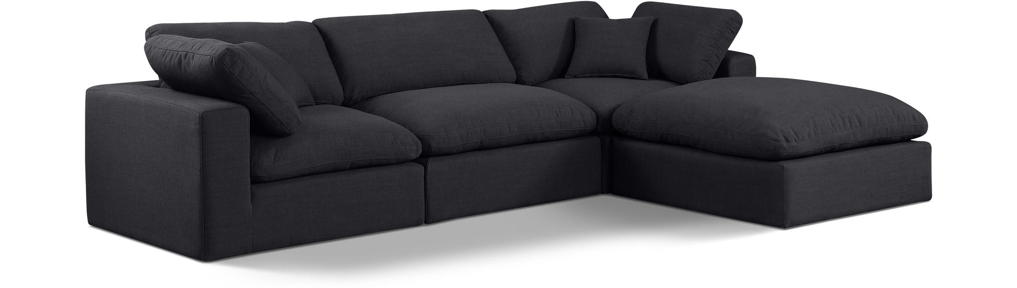 Comfy - 4 Piece Linen Fabric Modular Sectional With Chaise