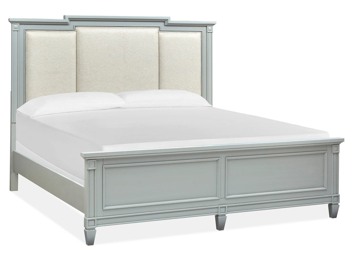 Glenbrook - Complete California King Panel Bed With Upholstered Headboard - Pebble