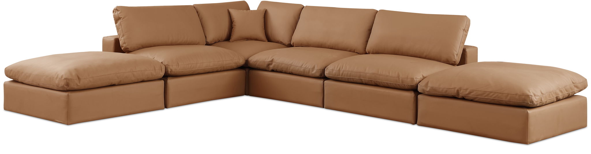 Comfy - 6 Piece Faux Leather Modular Sectional
