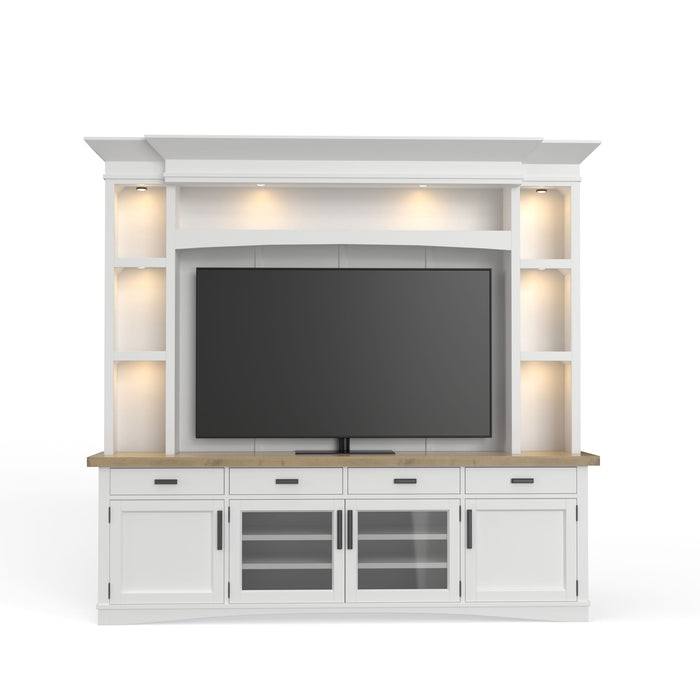 Americana Modern - TV Console with Hutch, Backpanel and LED Lights