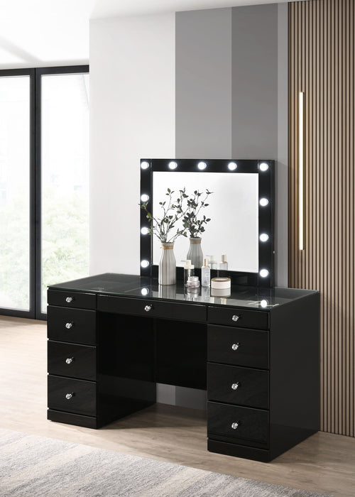 Avery - Vanity Desk With Glass Top