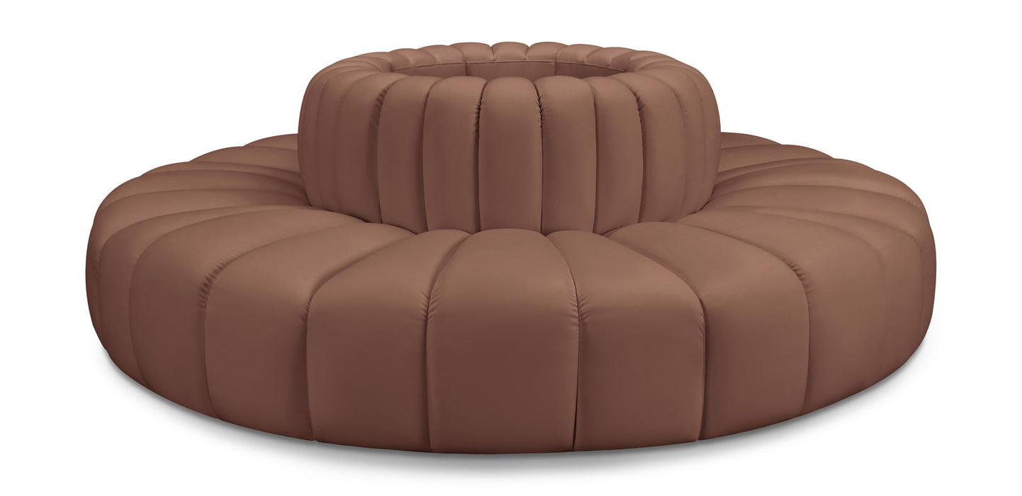 Arc - Faux Leather 8 Piece Round Modular Sofa