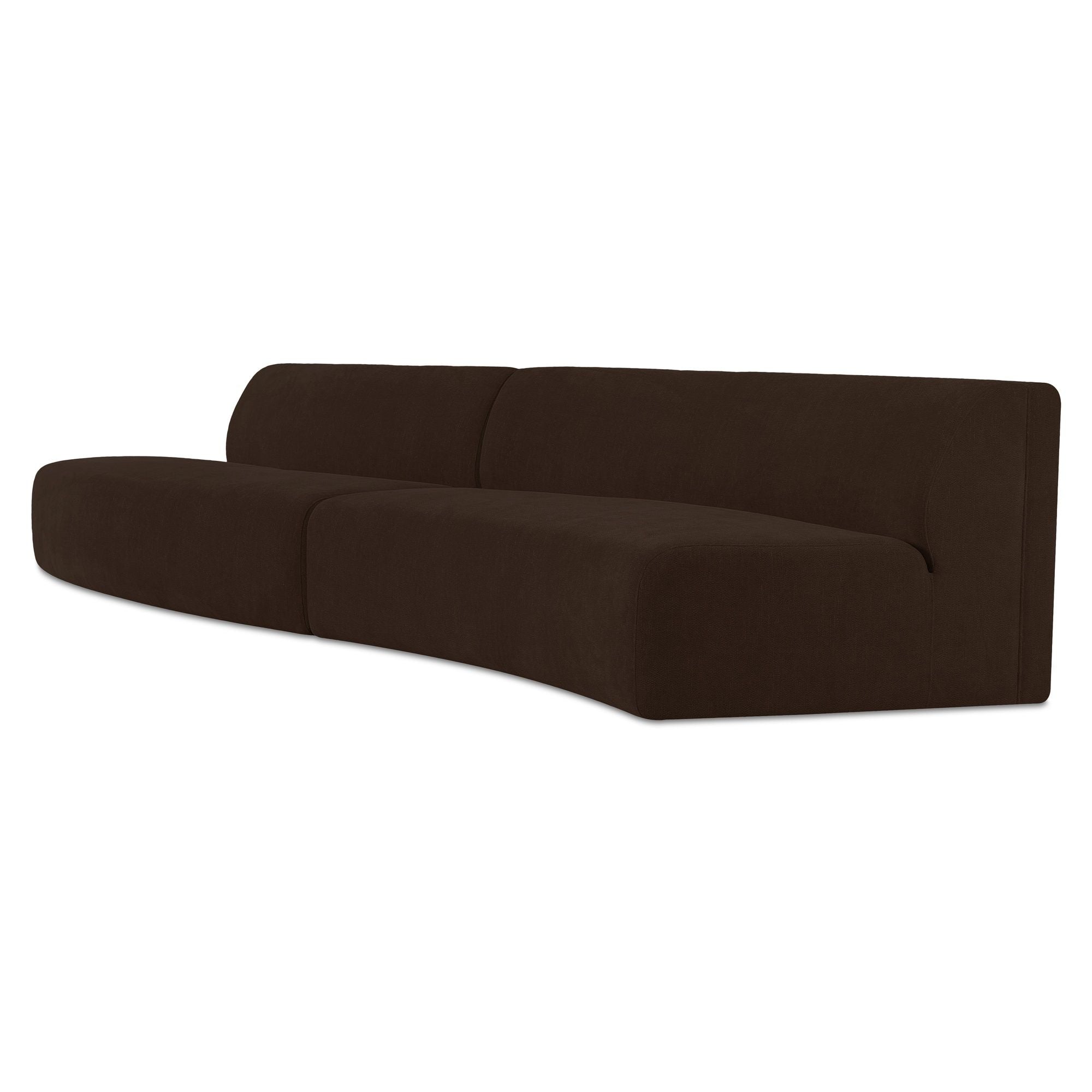 Naomi - 2 Piece Wave Modular Sectional - Dark Brown