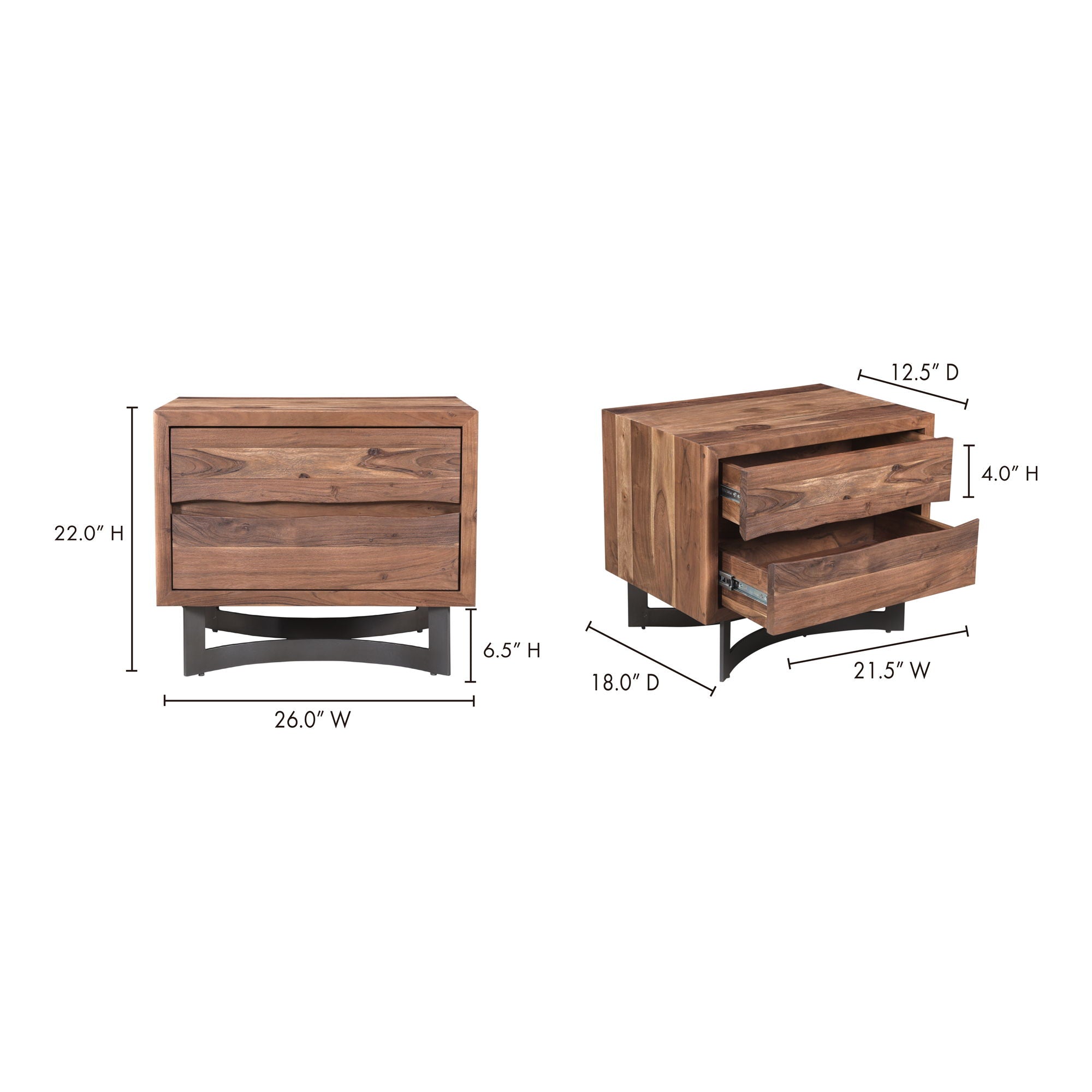 Bent - Nightstand - Smoked
