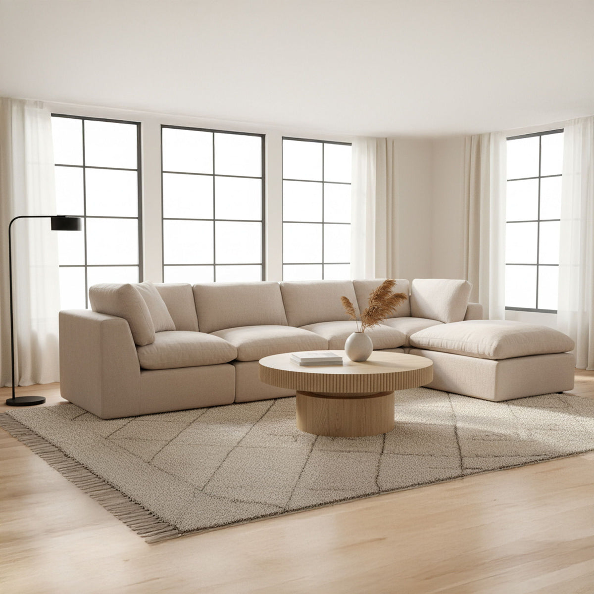 Cates - Classic L Modular Sectional - Pebble