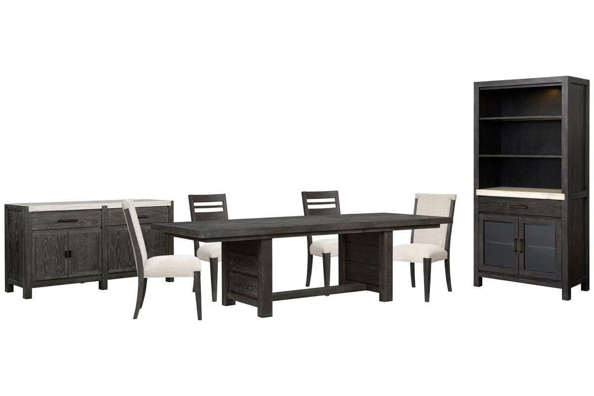 Plum Creek - 7 Piece Extendable Trestle Dining Table Set