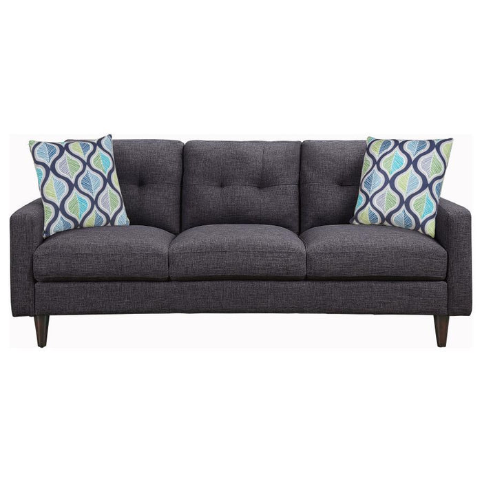 Watsonville - Upholstered Track Arm Tufted Sofa - Gray