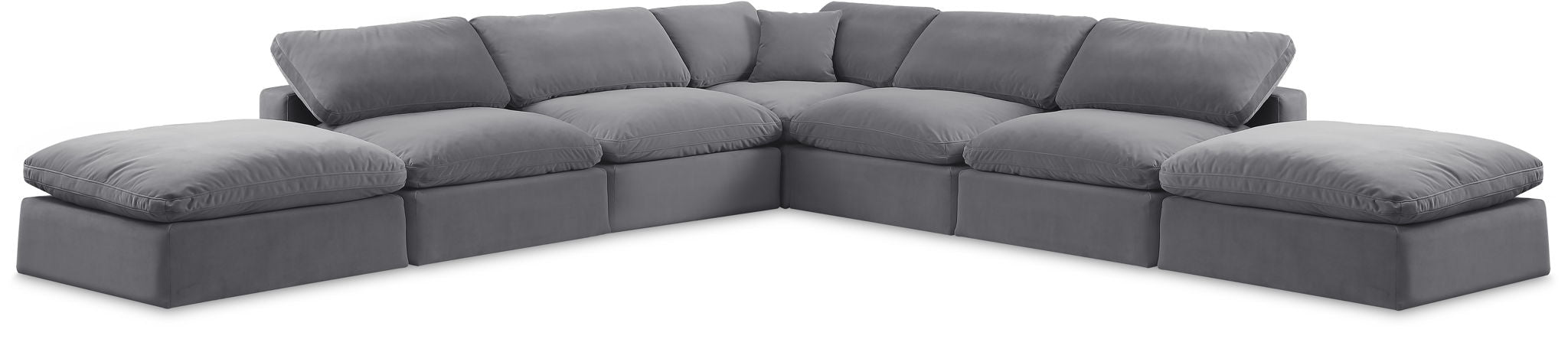 Comfy - 7 Piece Velvet Modular Corner Sectional