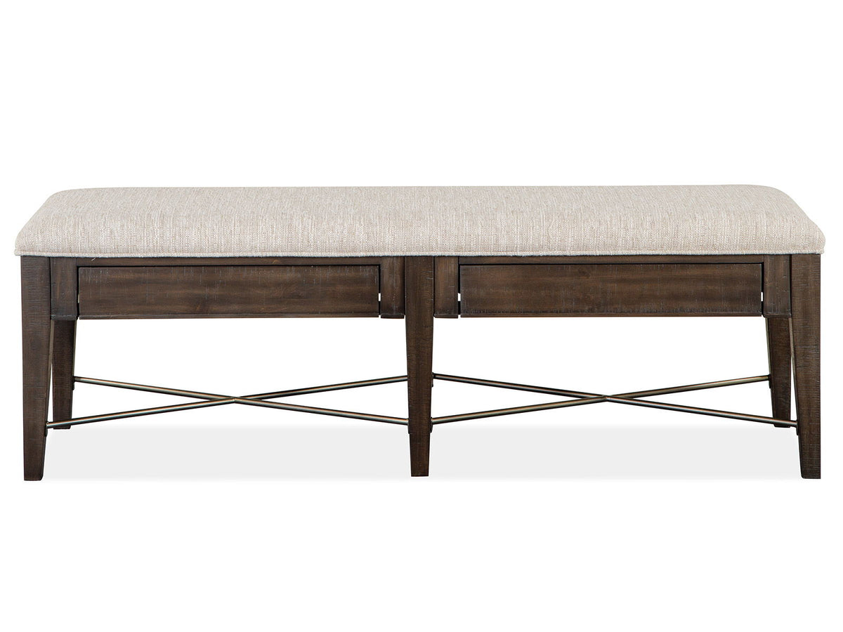 Westley Falls - Bench With Upholstered Seat - Graphite