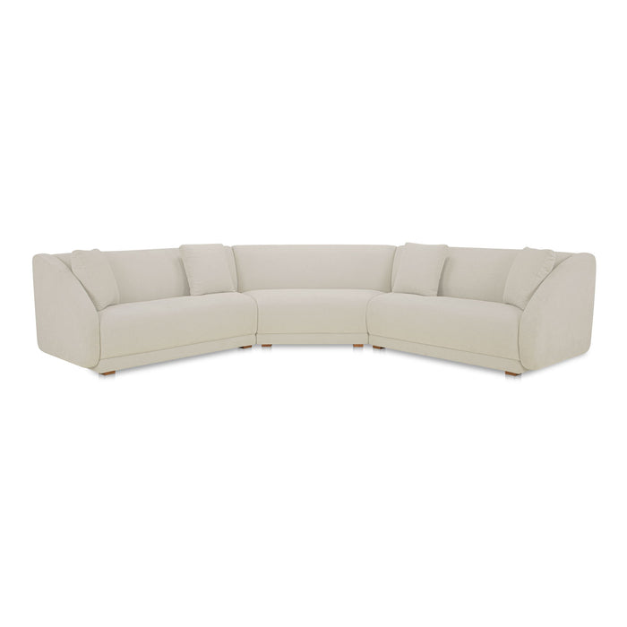 Fraser - 3 Piece Modular Sectional With Wedge Slipper - White