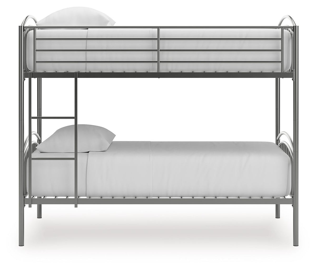 Lanceburg - 3 Pc. - Twin Over Twin Bunk Bed And 2 Mattresses - Gray