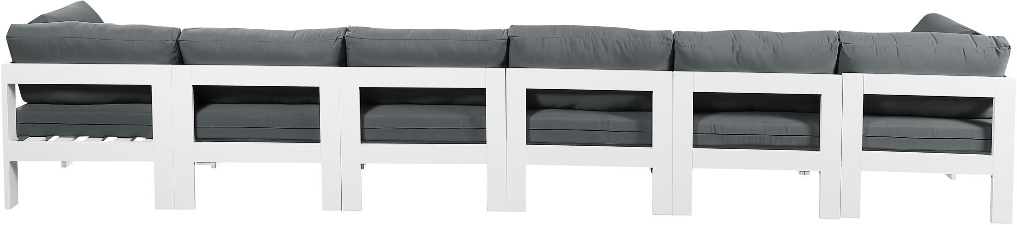 Nizuc - Outdoor Patio 6 Seat Modular Sofa With White Frame