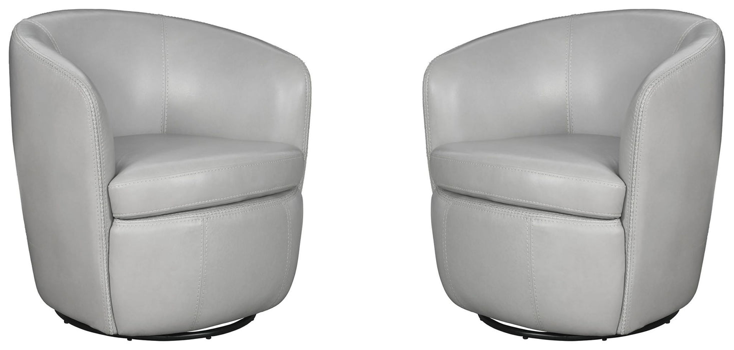 Barolo - 100% Italian Leather Swivel Club Chair (Set of 2)