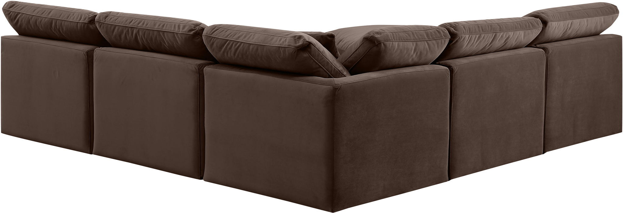 Indulge - Velvet 5 Piece Modular Corner Armless Sectional
