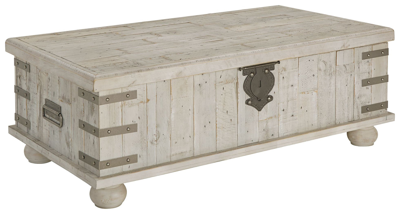 Carynhurst - Lift Top Cocktail Table - White Wash Gray