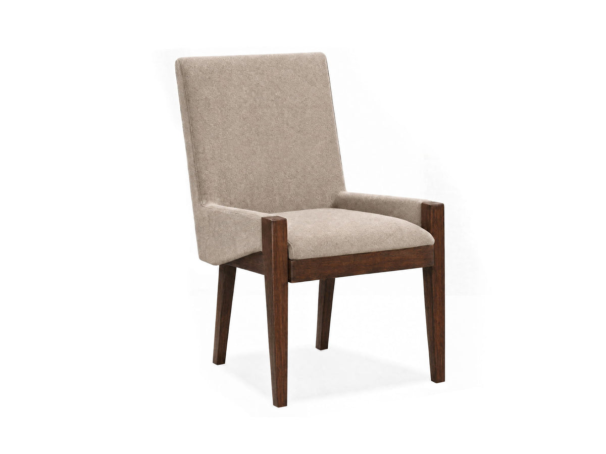Reena - Upholstered Host Chair (Set of 2) - Rich Brown / Beige