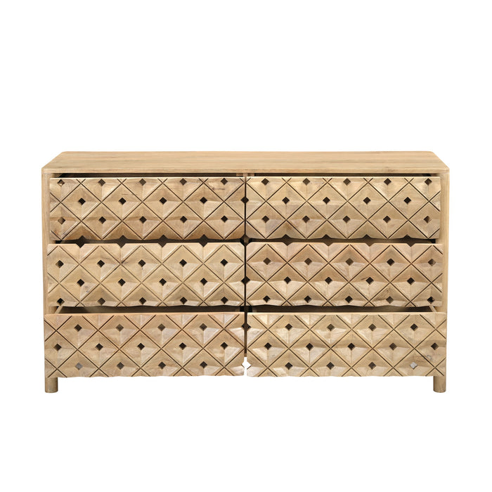 Fulton - 6 Drawer Dresser - Natural