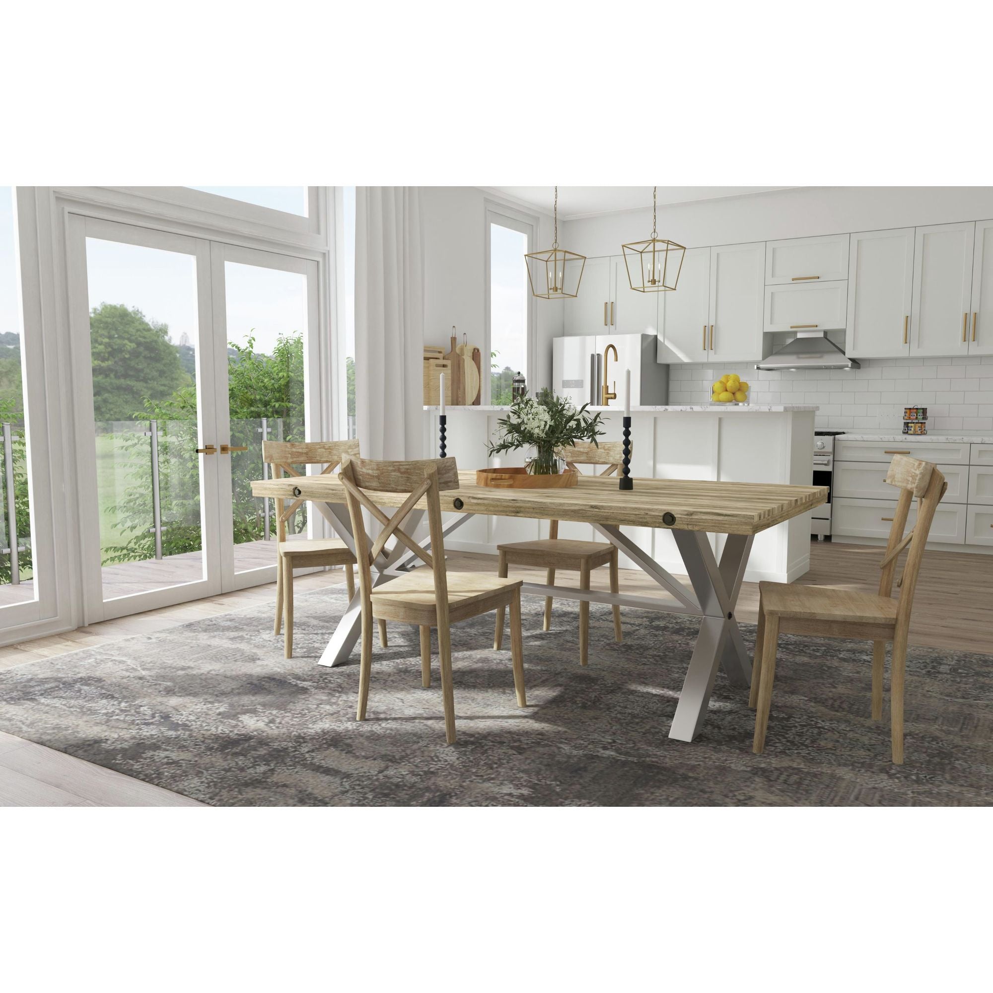 Callista - Rectangle 5 Piece Dining Set (Table And Four Chairs) - Beach