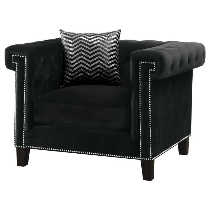 Reventlow - Upholstered Track Arm Accent Chair - Black