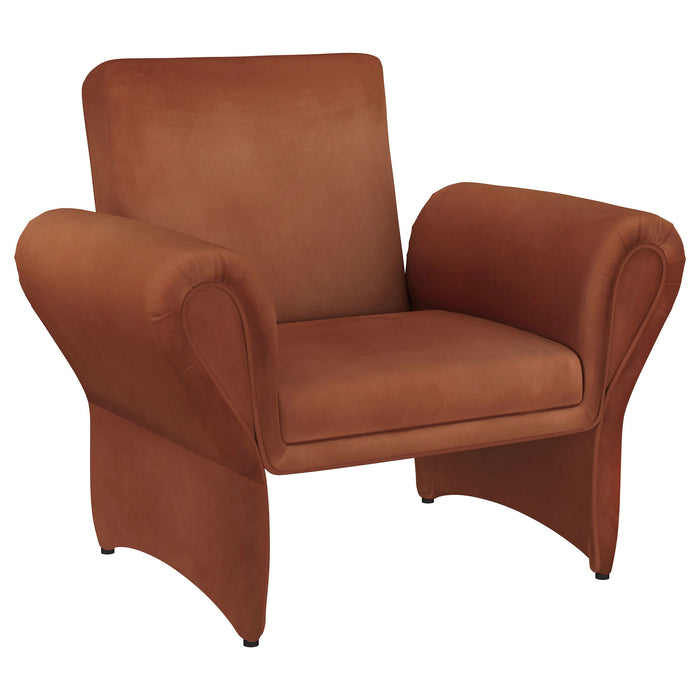 Liana - Upholstered Roll Arm Accent Armchair - Rust