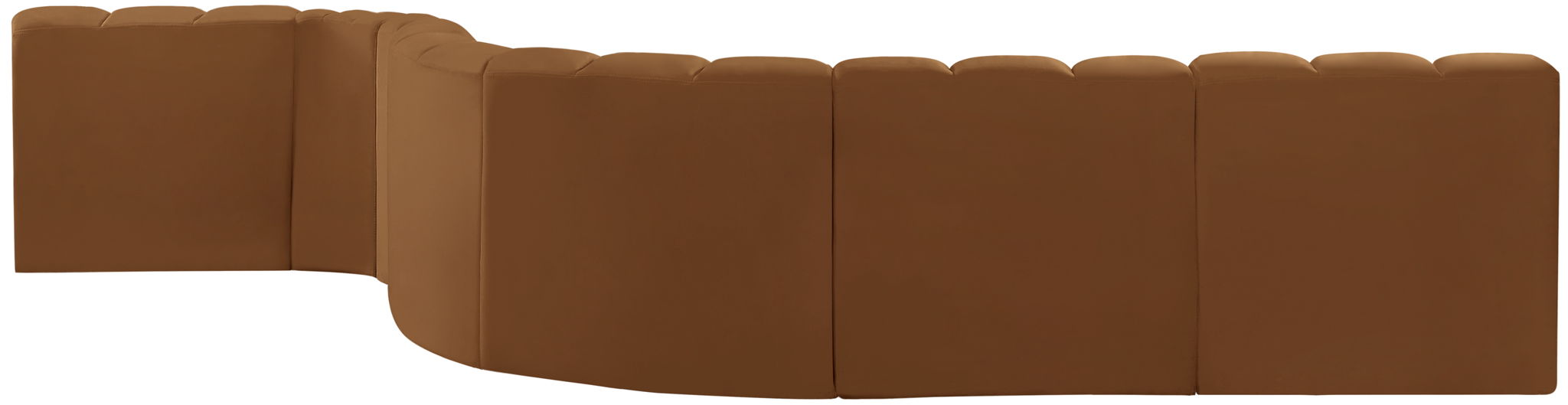 Arc - Velvet 7 Piece Modular Sofa - Saddle