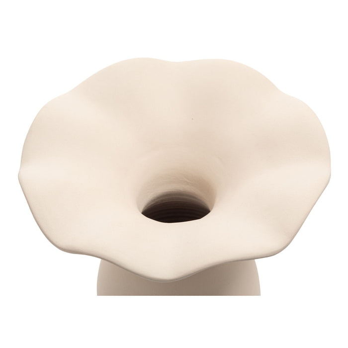 Ruffle - 16" Descorative Vessel - Beige