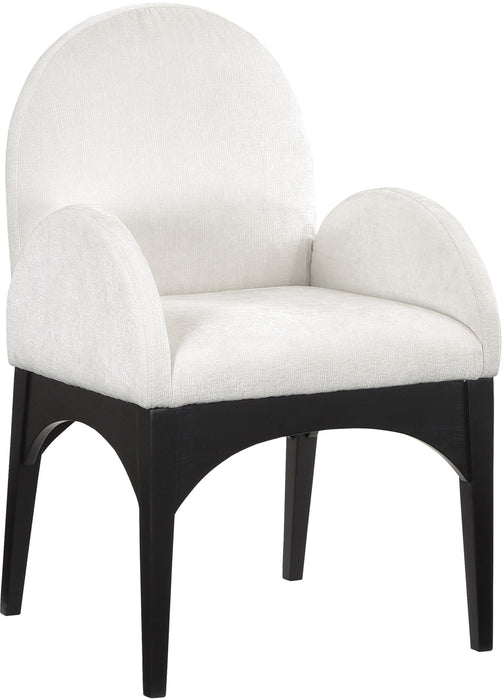 Waldorf - Chenille Dining Arm Chair With Black Legs