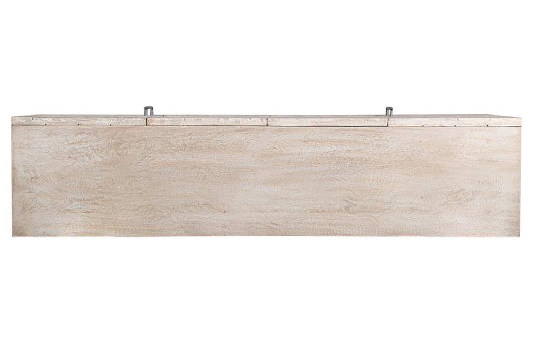 Crossings Monaco - TV Console - Weathered Blanc