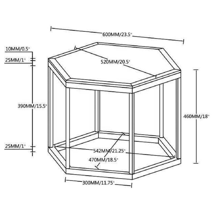 Darla - Glass Top Accent Table - Black