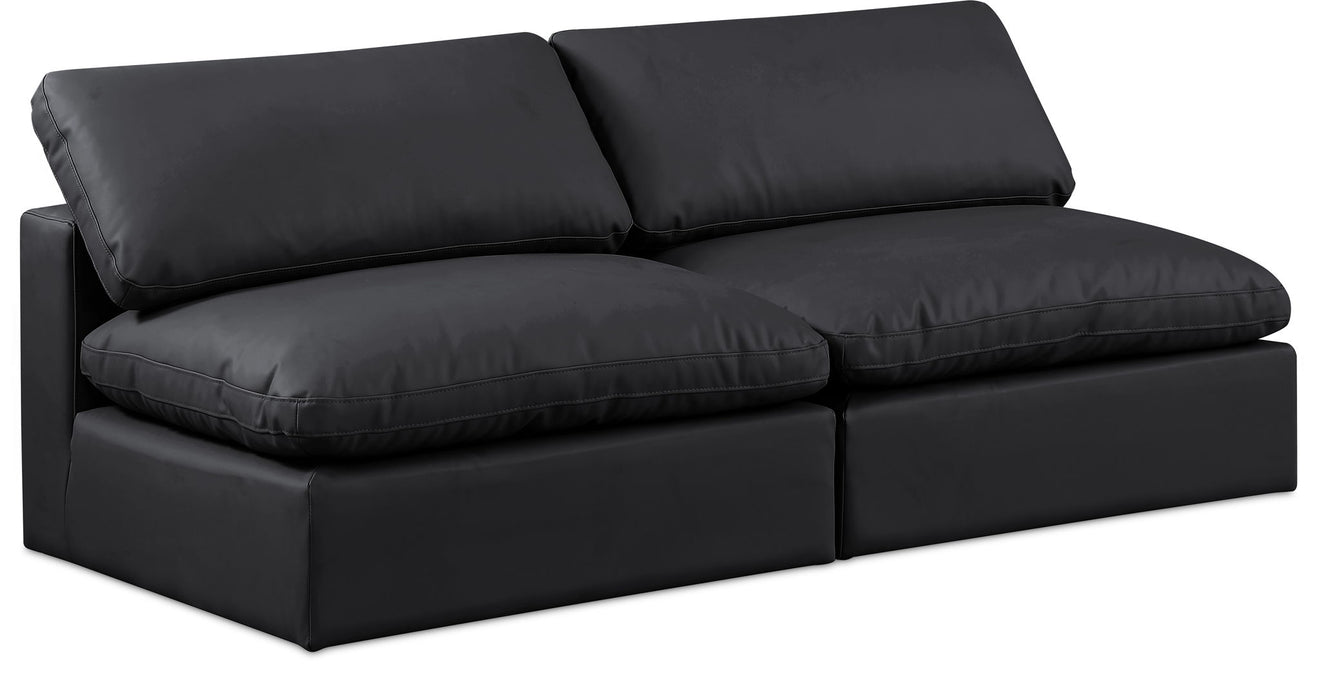 Comfy - Faux Leather Modular Armless Sofa 2 Seats