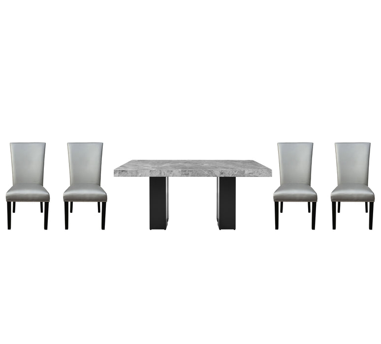 Camila - Rectangular Dining Set - Gray Top