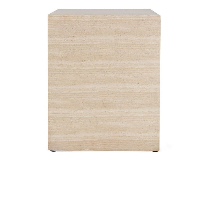 Rosen - Outdoor Concrete Rectangle End Table - Travertine