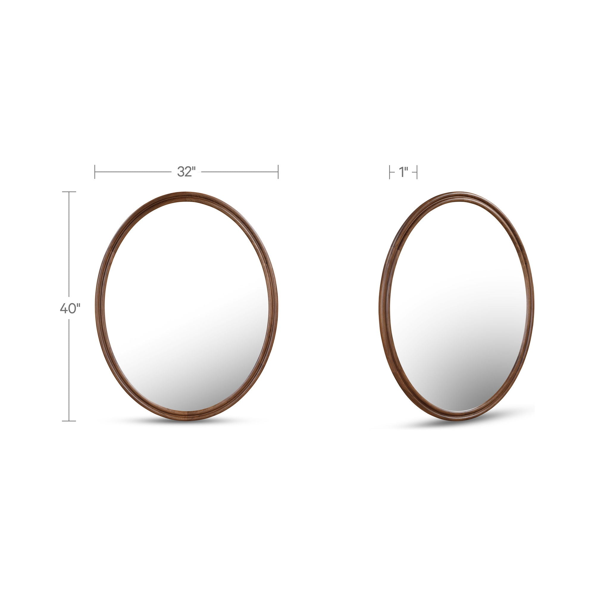 Alcott - Accent Oval Mirror - Walnut