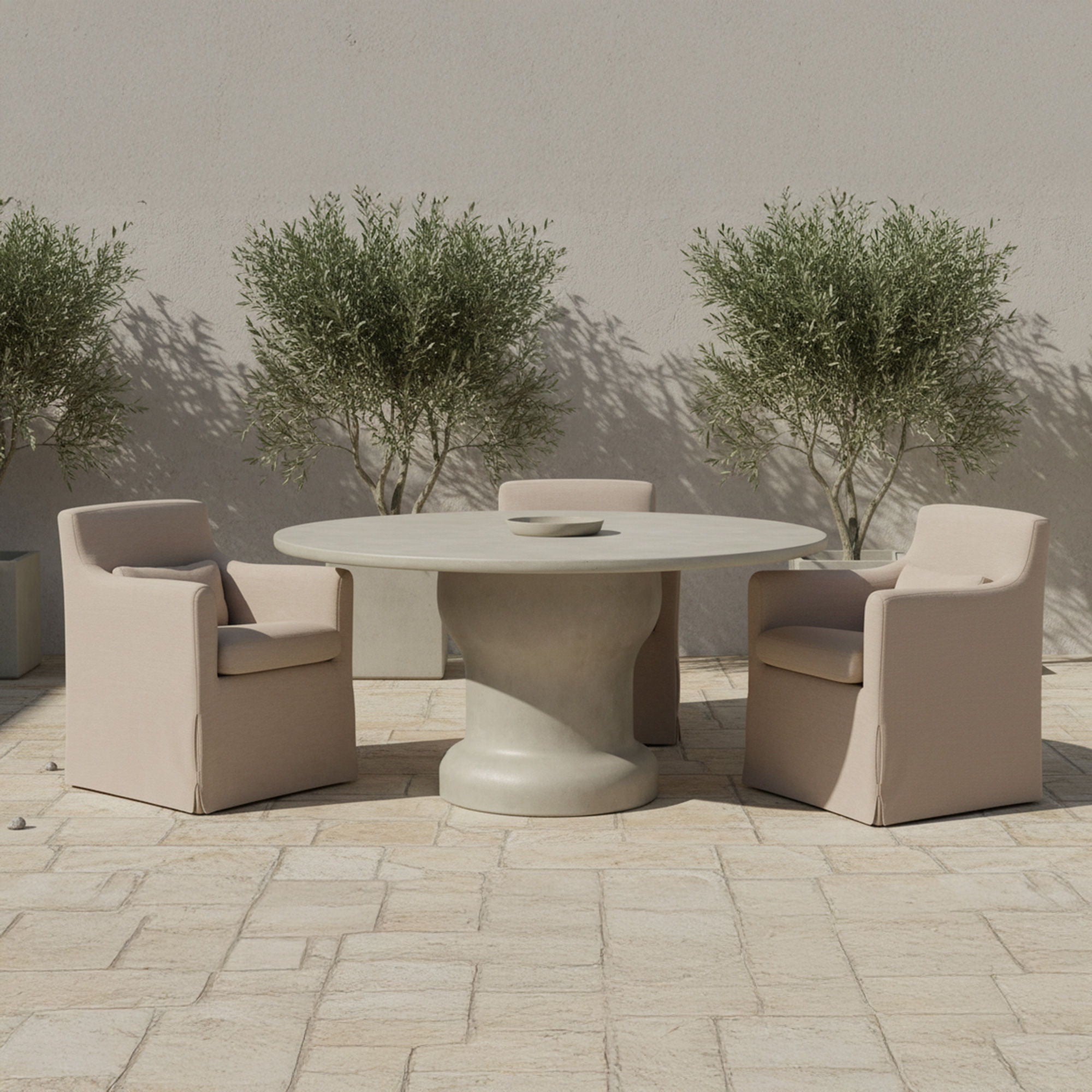Lydia - Outdoor Slipcover Dining Chair - Light Brown