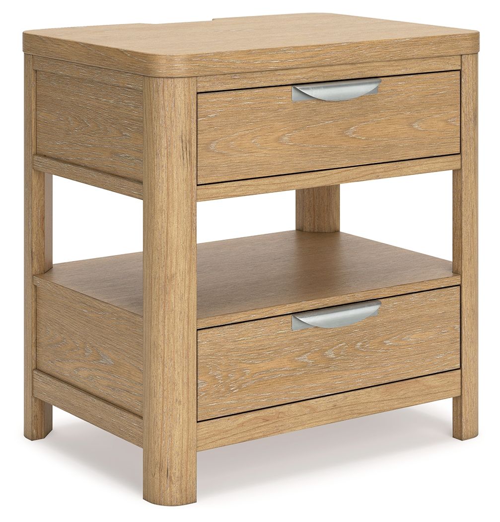 Rencott - Two Drawer Night Stand - Light Brown